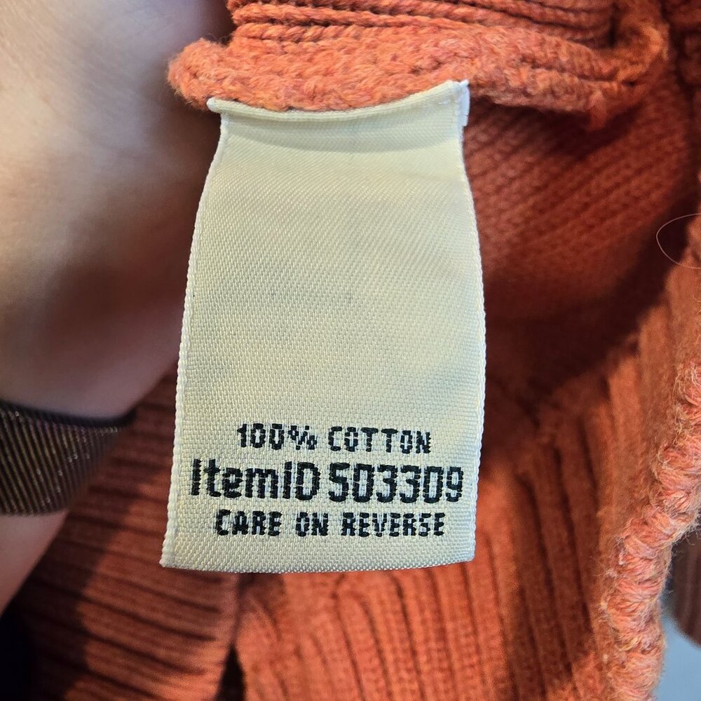Vintage L.L. Bean Sweater Size Medium Orange Knitted - Picture 3 of 6